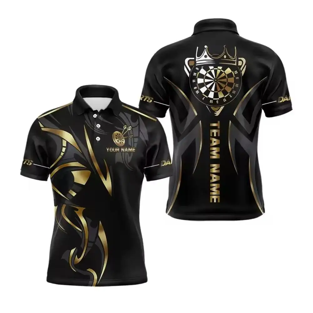 Custom Dart-patterned Men's Polo Shirts Personalized Team Names And Logos For Individuals And Teams Men's Casual Everyday Wear