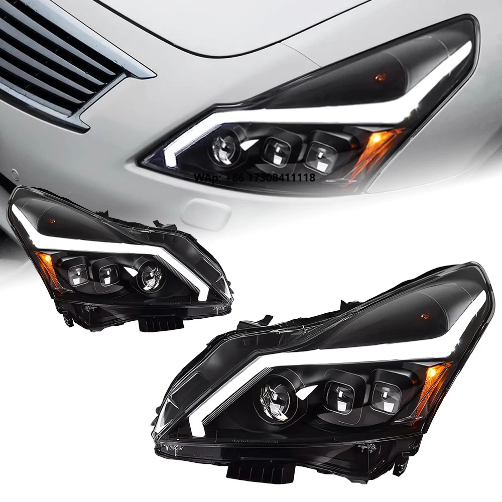 

Фара в сборе для Infiniti G25/G37 (2010-2015) с модифицированной LED-линзой, дневными ходовыми огнями и динамическим указателем поворота