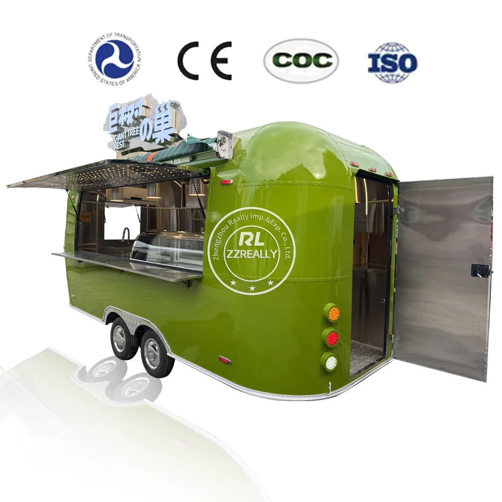 2024 Catering Food Truck Trailer Container Cafe Restaurant Mobile Kitchen For Snack Pizza Cart Concession Food Truck