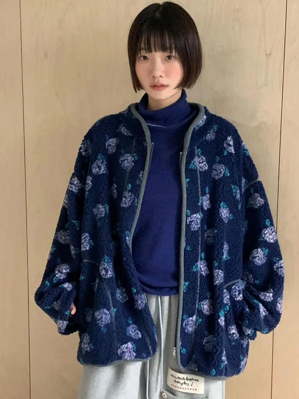

Модное зимнее пальто с цветочным принтом розы на молнии из искусственного меха, женское модное пальто оверсайз, цветная блузка, верхняя одежда с хлопковой подкладкой