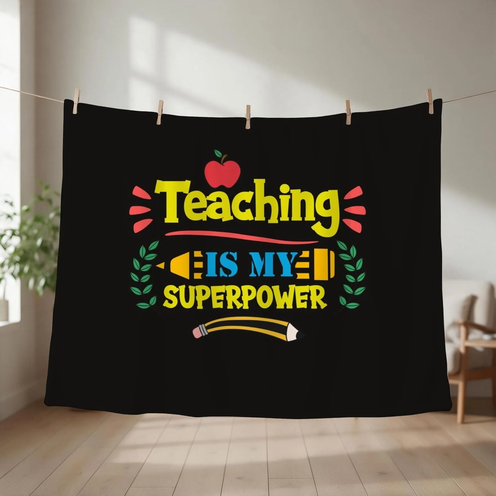 TEACHING IS MY SUPERPOWER Throw Blanket Beautifuls Luxury St Fashion Sofas Decorative Throw Blankets