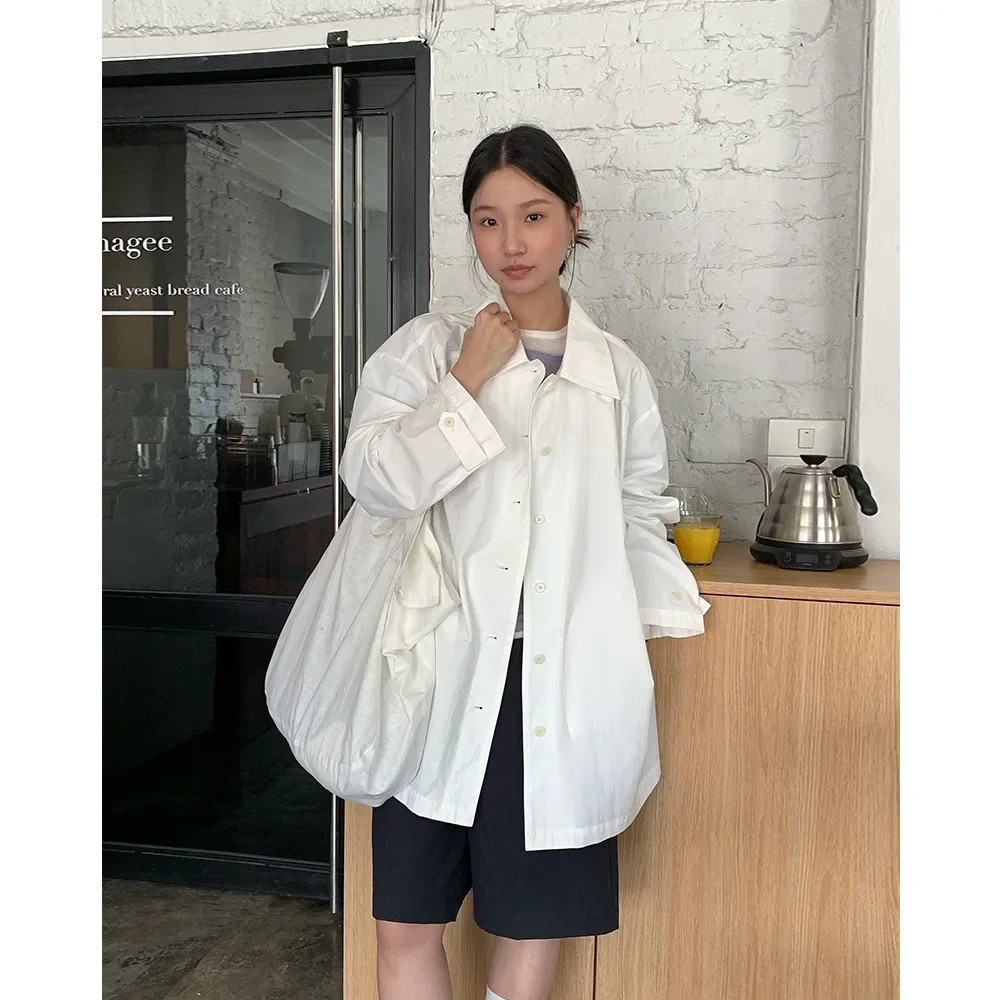 

Женская рубашка-пуловер с длинным рукавом, свободного кроя, в французском стиле, весна 2025, новинка