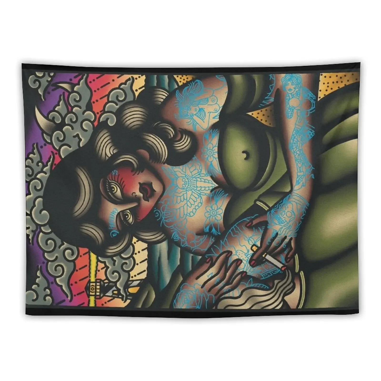 

Rainy day smoke hori version Tapestry For Bedroom Wall Hanging Wall Tapestry