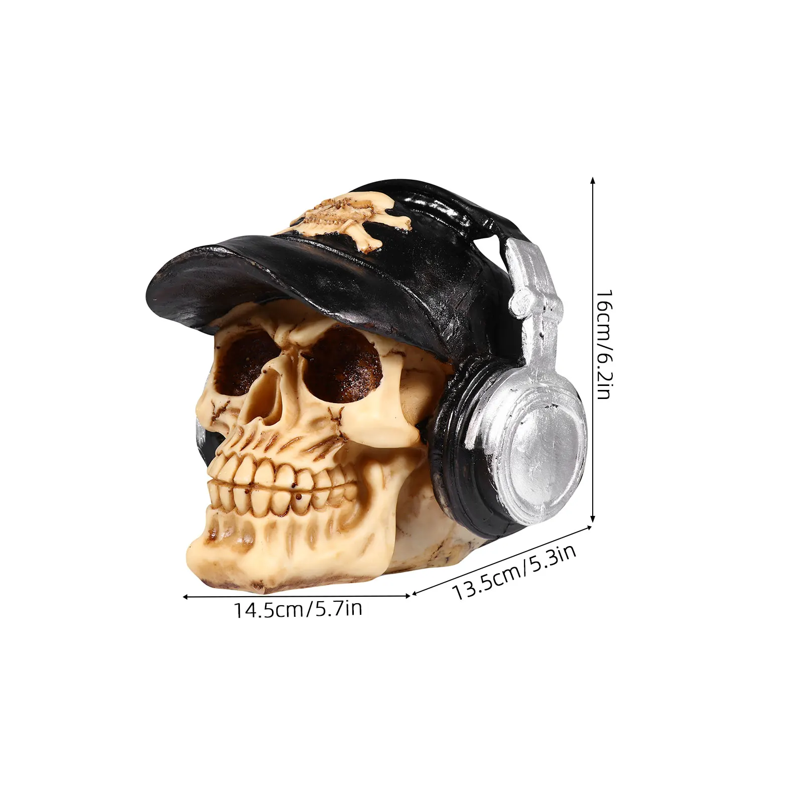 

1pc Resin Skull Simulated Party Lovely Halloween Ornament Skull Decor Desktop Model Miniature Home Accessories