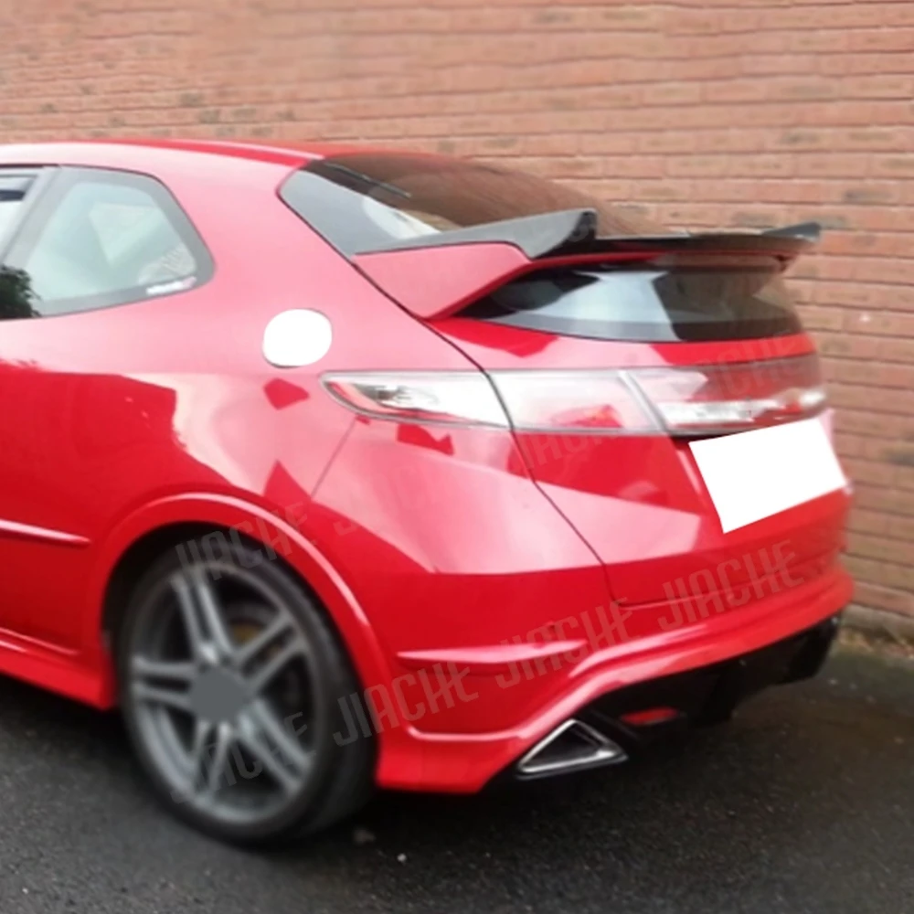 

JCYECF For Honda Civic FN2 2007-2011 Typer Carbon Fiber Rear Bumper Spoiler Wing Body Kit Trunk Wing FRP Black Rear Wing