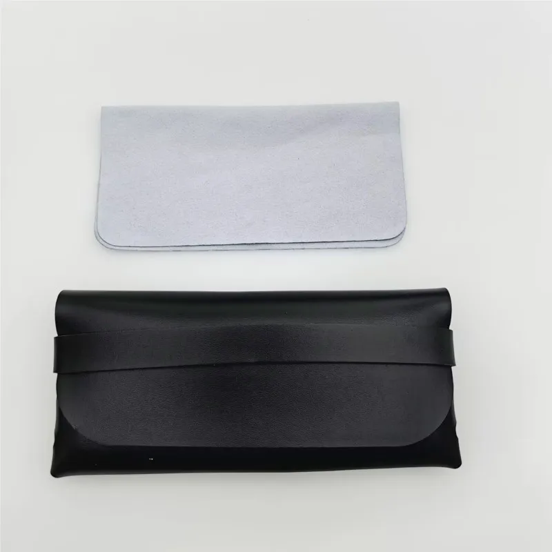 Brillenetuis Brillen-Ledertaschen + Mikrofaser-Reinigungstuch Chamois-Brillenputztuch