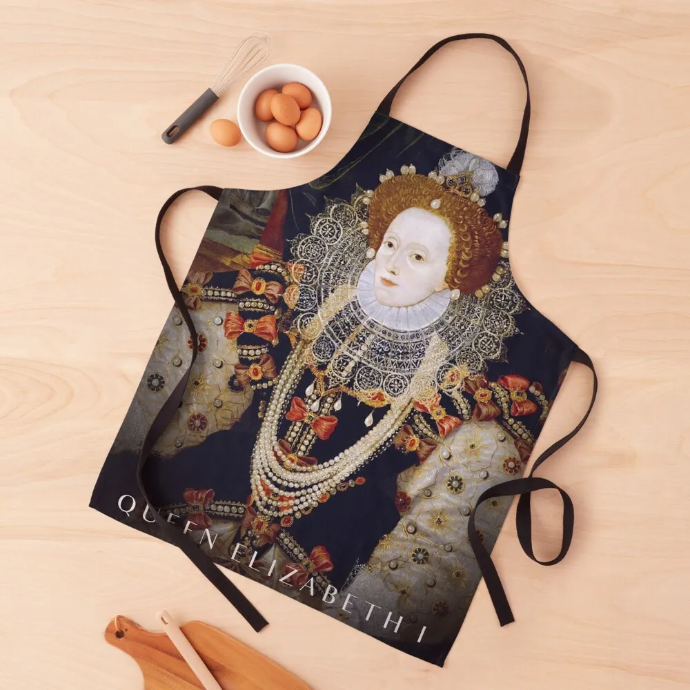 

Queen Elizabeth I Portrait Apron bib kindergarten teacher barber uniform Apron