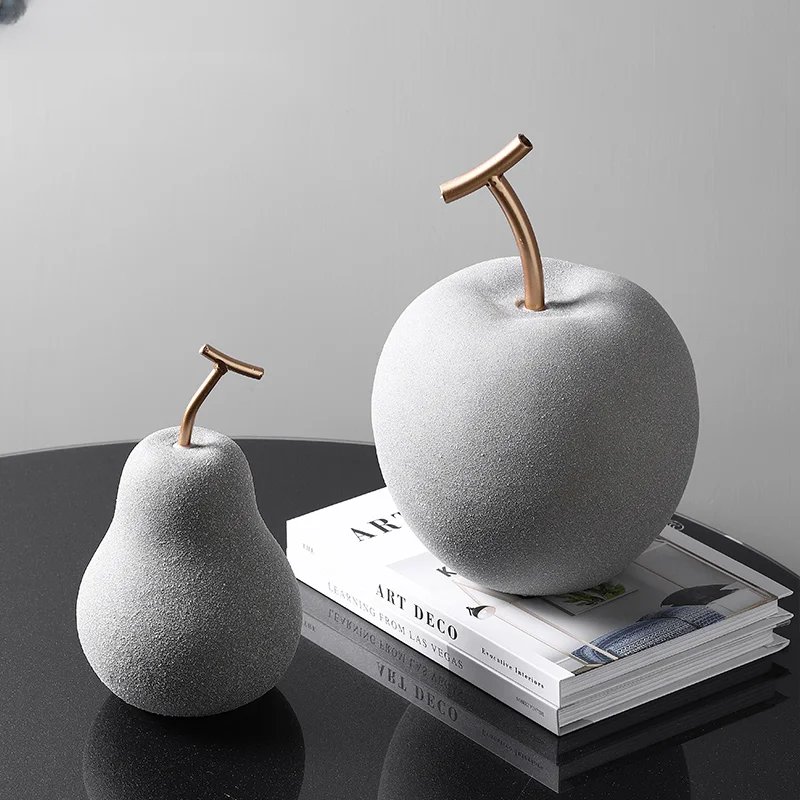 

Nordic Ceramic Fruit Ornaments Simulation Pear Apple Creative Art Ornaments Crafts Living Room Home Decoration Accessories