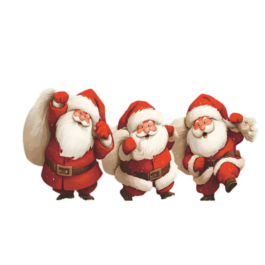 Santa Claus Window Banner Holiday Decoration Smiling Backdrop For Seasonal For Christmas Atmosphere 30 By 60cm