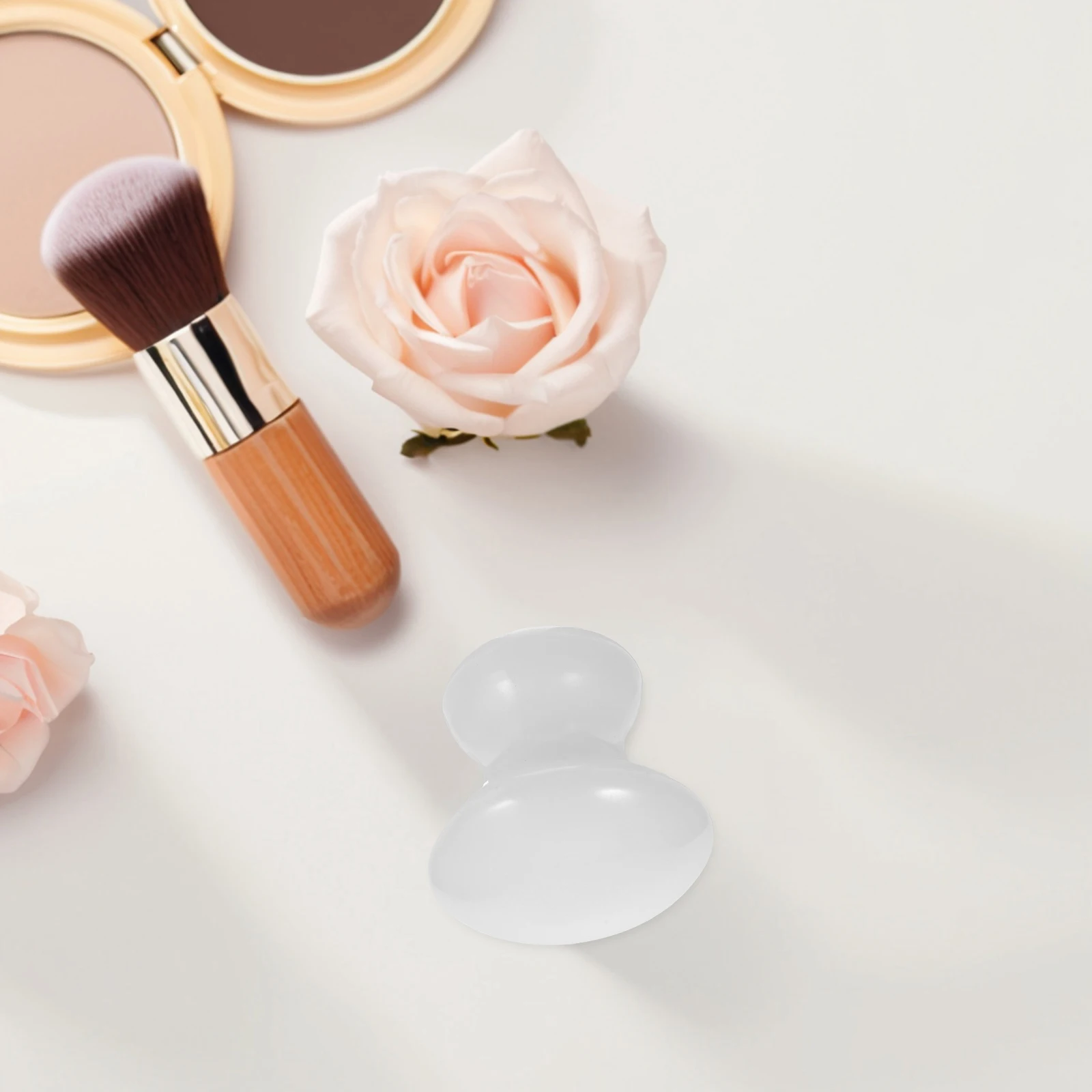 حجر تدليك الوجه مع أداة كشط على شكل فطر، أسطوانة اليشم المستديرة للعناية بالبشرة وجمال العين والرقبة #1