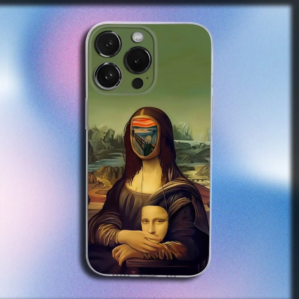 حافظة هاتف منى ليزا بات دوج آرت لهاتف آيفون 16,15,14,13,12,11 Plus,Pro,Max,XR,XS,X,Plus,SE,غطاء ناعم شفاف صغير #5