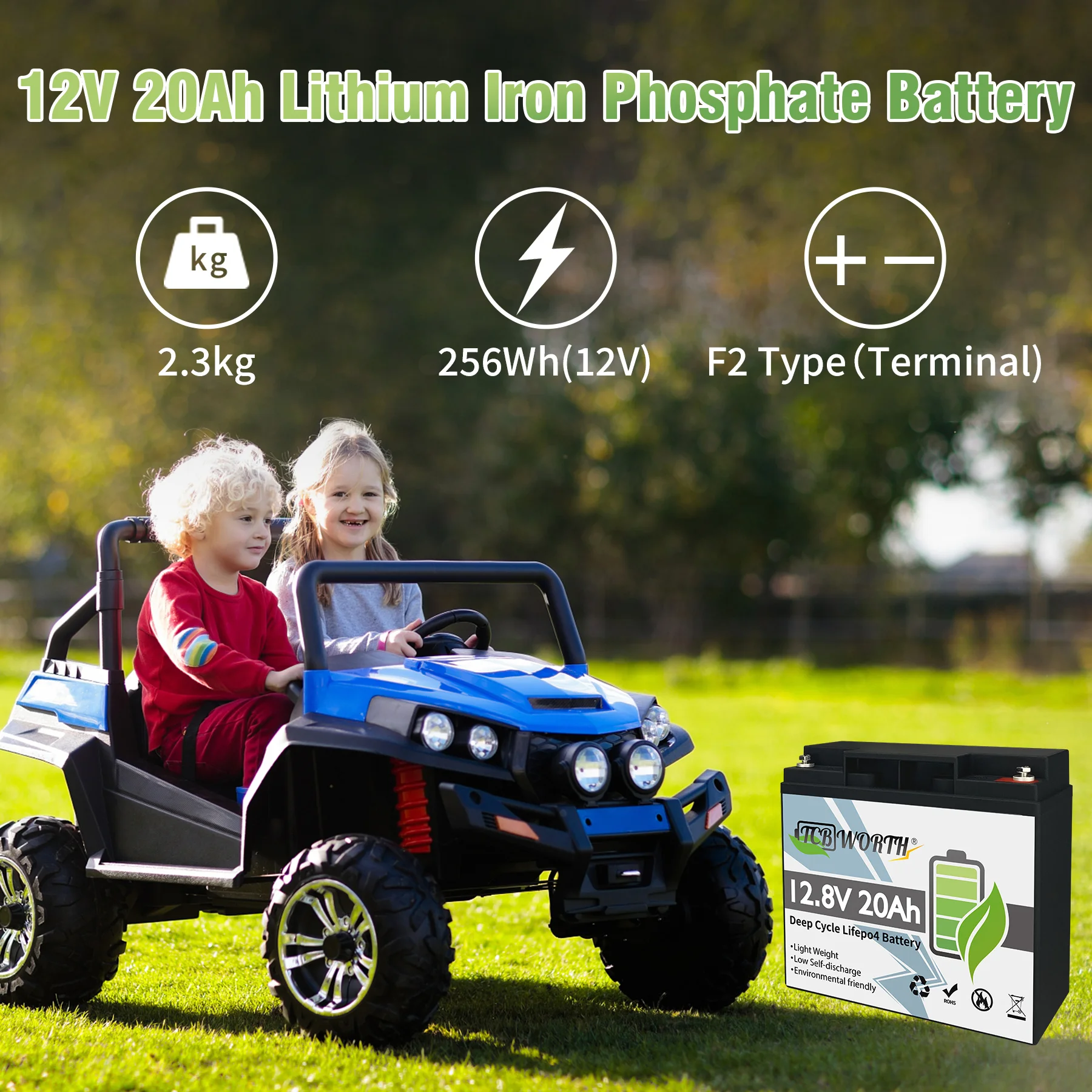 12V 10Ah 12ah 30ah LiFePO4 Deep Cycle Battery 10 Year Warranty 6000+ Cycles - Built in BMS - for Ice Fishing, Kayaks, Fish Finde