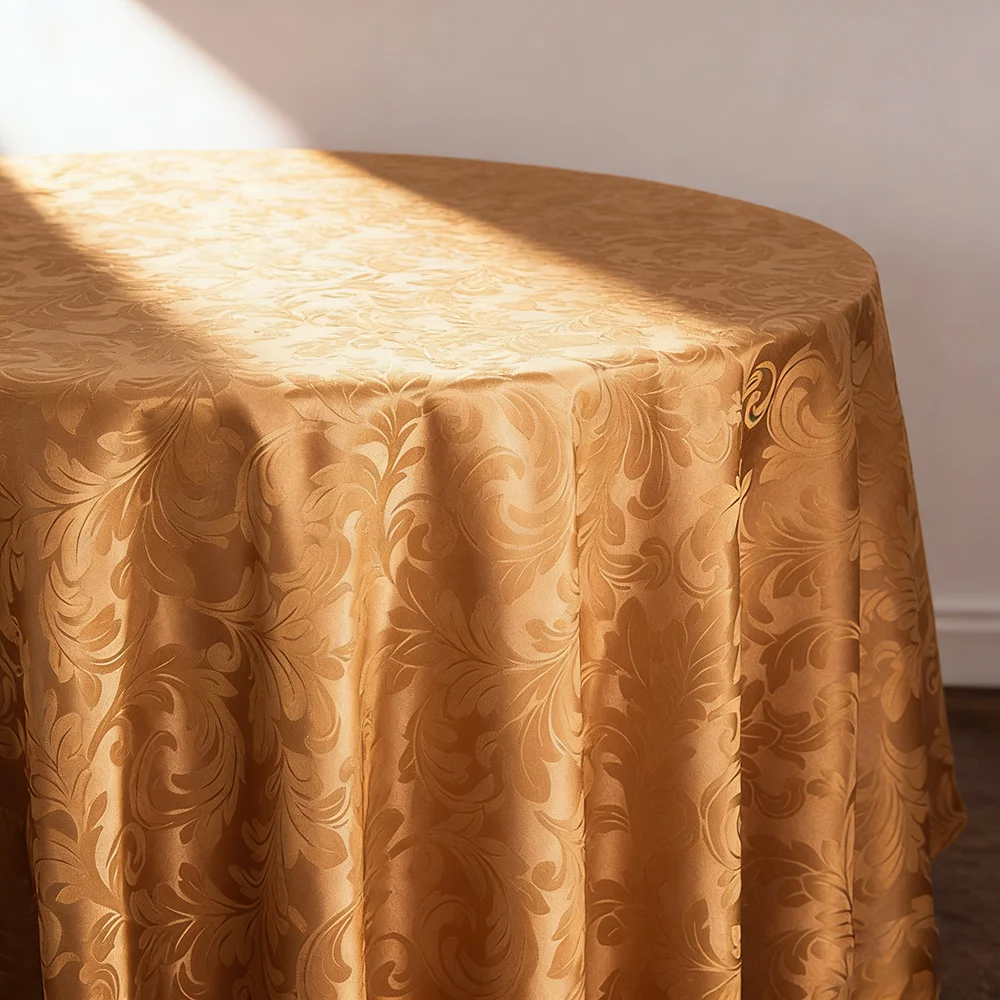 Mantel de Jacquard de Lujo Grueso de 180/200/220 CM, Mantel Redondo para Decoración de Eventos, Bodas, Cumpleaños y Hoteles