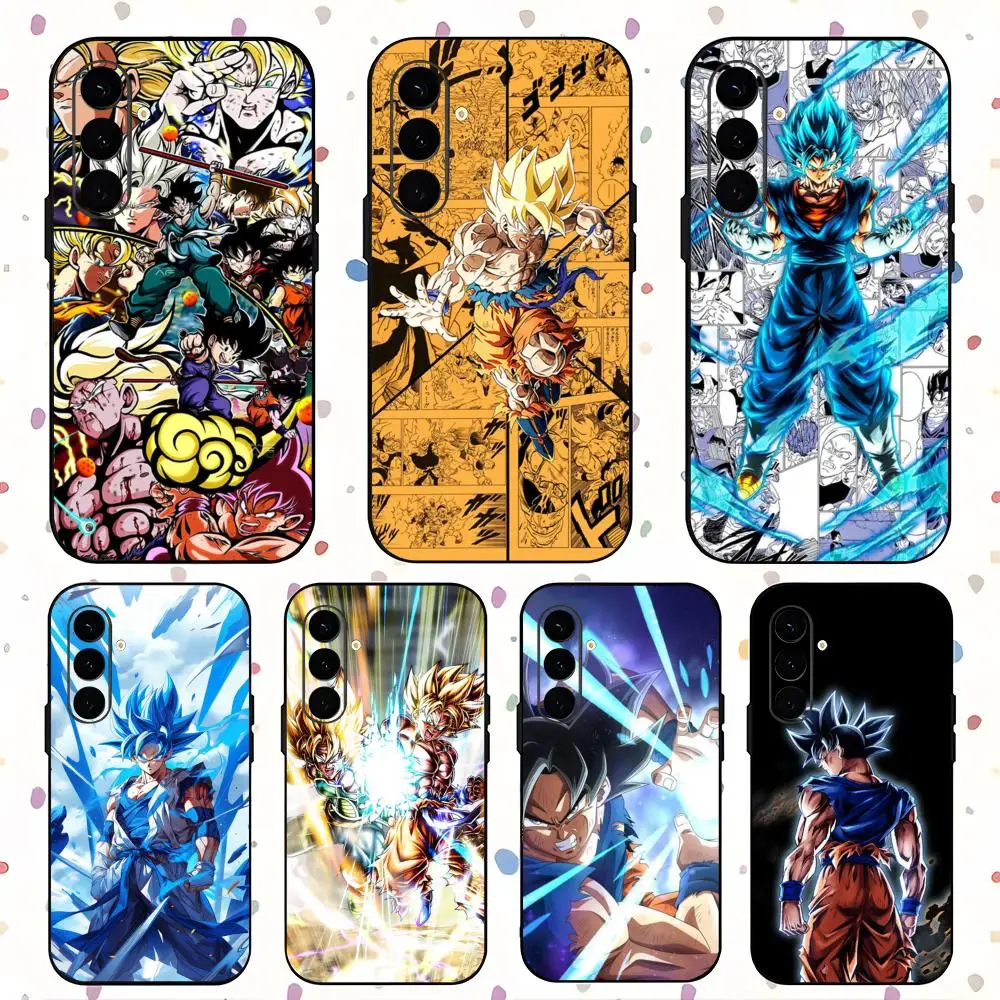 G-Go-KuES SuperSaiyan Anime Phone Case For Samsung Galaxy S25 S24 S23 S22 S21 S20 Plus Ultra Note20 Soft Black