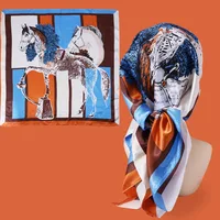 Luxury Brand Square Silk Scarf Women Shawl 90*90cm Cashew Print Kerchief Femme HeadScarf Foulard Satin Bandana Hijab random - Image 5