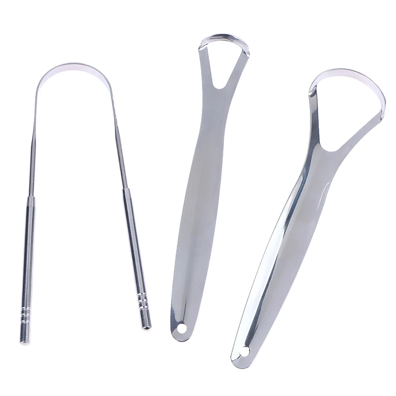 

1/2/3 Pcs Tongue Scraper Stainless Steel Tongue Cleaner Bad Breath Removal Oral Care Tools