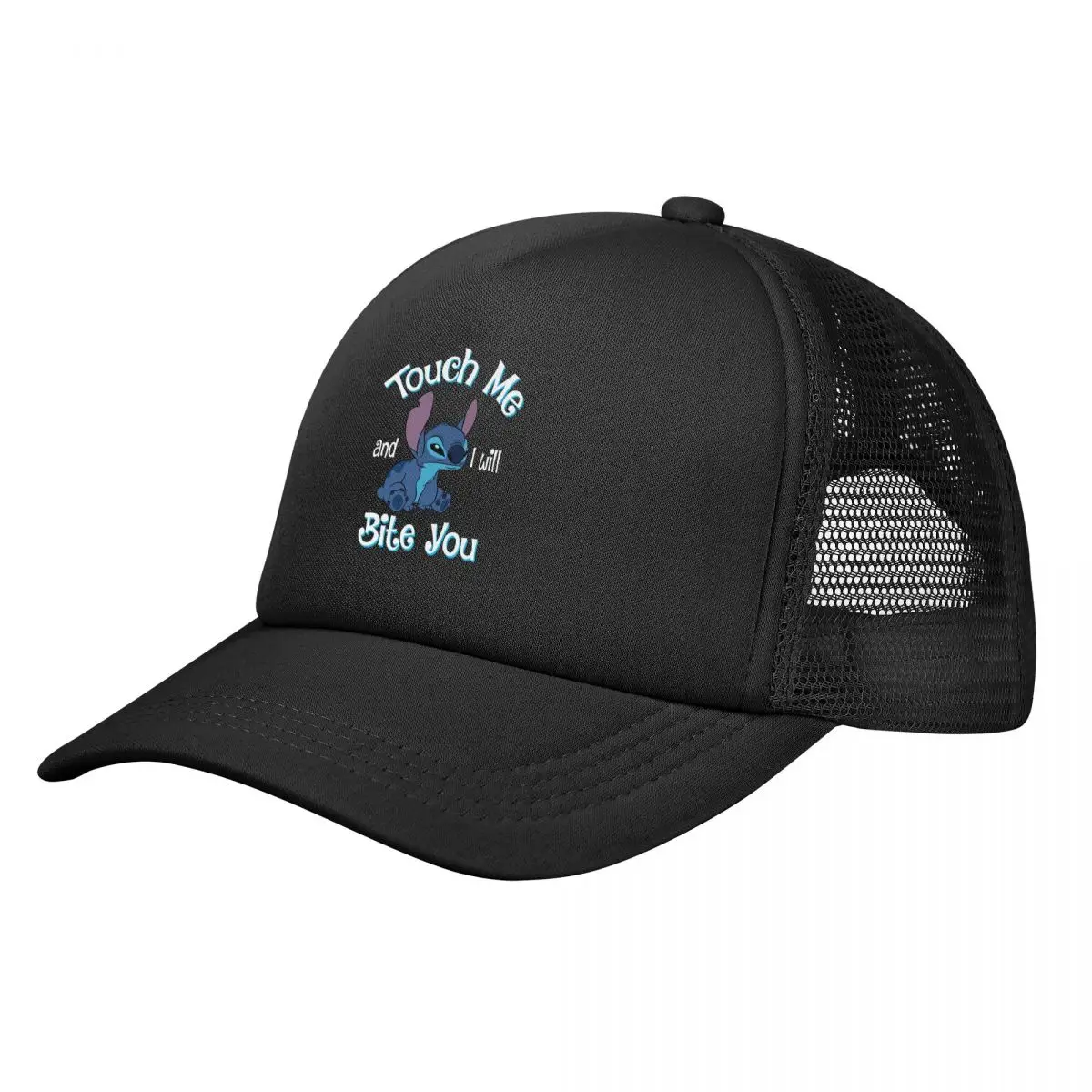 Custom Stitch Anime Trucker Hat Adult Touch Me I Will Bite You Adjustable Baseball Cap Men Women Hip Hop