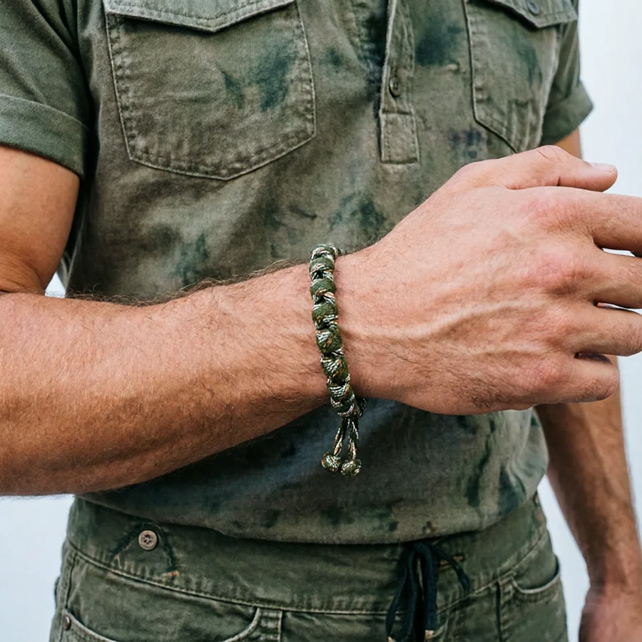 Unique Handmade Paracord Bracelet Men 7 Colors Options Adjustable Knot Durable Rope Braslet Outdoor Adventure Sports Homme Joias