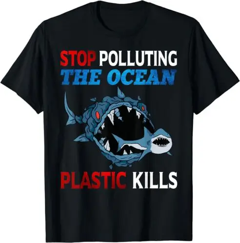 NEW LIMITED Waste Kills Shark Protect Our Planet Animal Activist Welfare T-Shirt