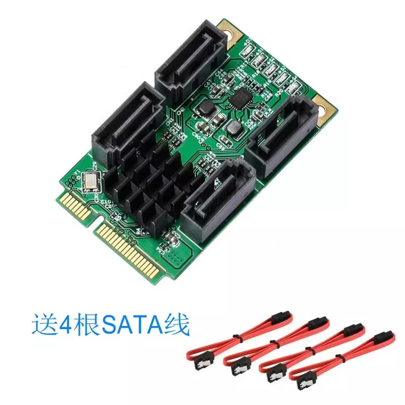 

Карта расширения Mini PCI-E на SATA 3.0, 2/4 порта, адаптер SATA для HDD/SSD