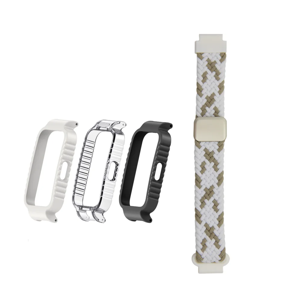 

Braided Nylon Strap + Magnetic Buckle & TPU Case For Huawei Band 10 9 8 Bracelet Quick Release Breathable Sport Band Accessories