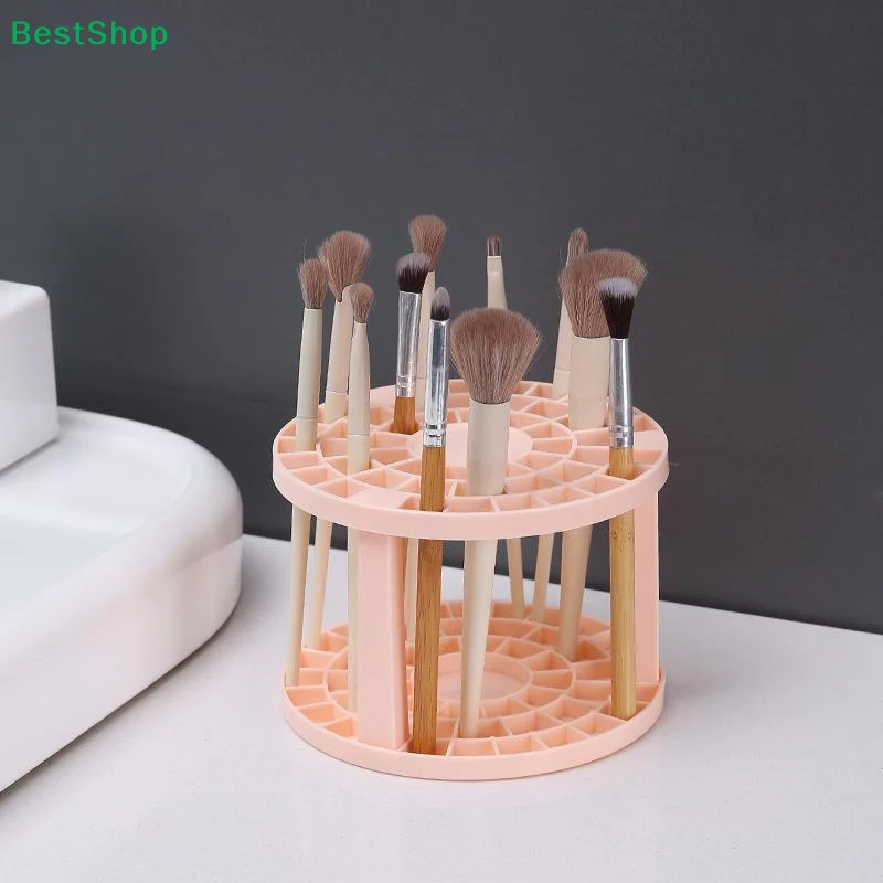 1Pcs Multi Hole Plastic Pencil Storage Rack Makeup Brush Holder For Desk Office Makeup Artist Classroom Stationery Storage