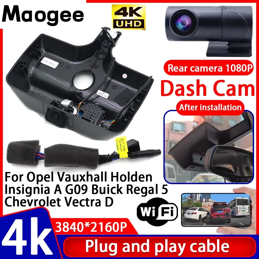 Grabadora de Visión Nocturna 4K, DVR para Auto, Plug and Play, Cámara para Tablero, Compatible con Opel, Vauxhall, Holden Insignia A G09, Buick Regal 5, Chevrolet Vectra D