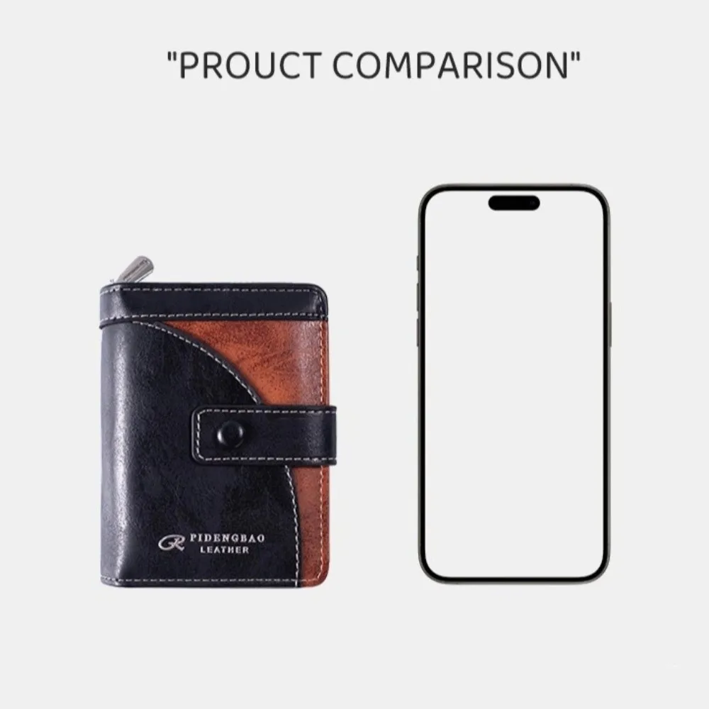 Prosty portfel z zamkiem błyskawicznym, krótki portfel z PU, duża pojemność, biznesowa kopertówka, etui na karty, markowy portfel na monety, etui na dowód osobisty, dla kobiet i mężczyzn.