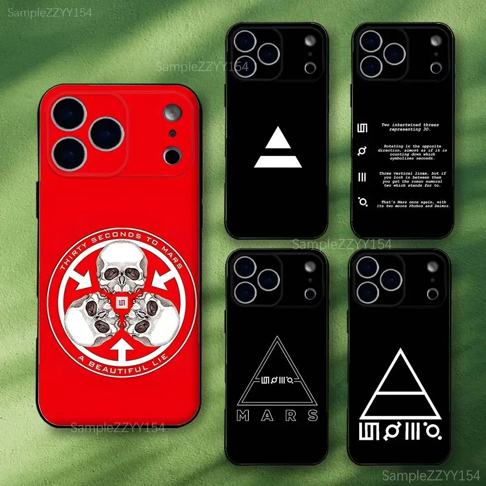 

Thirty Seconds To Mars 30stm Phone Case For iPhone 17,16,15,14,13,12,Pro,Max,Plus,E,SE4,Air,Mini Black Soft Funda