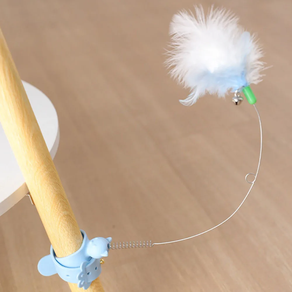 Funny Feather Cats Teaser Stick Collar with Small Bell Interactive Cat Toy Kitten Playing Teaser Wand  Pets Game Training Toy