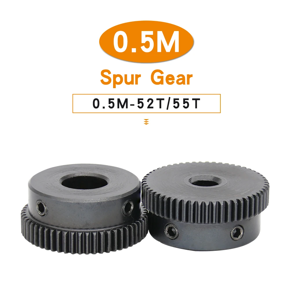 

Worm Gear 0.5M-52T/55T Bore Size 6/8/10/12 mm Mini Gear Wheel SC45#Carbon Steel Blackening Teeth Height 5 mm Transmission Parts