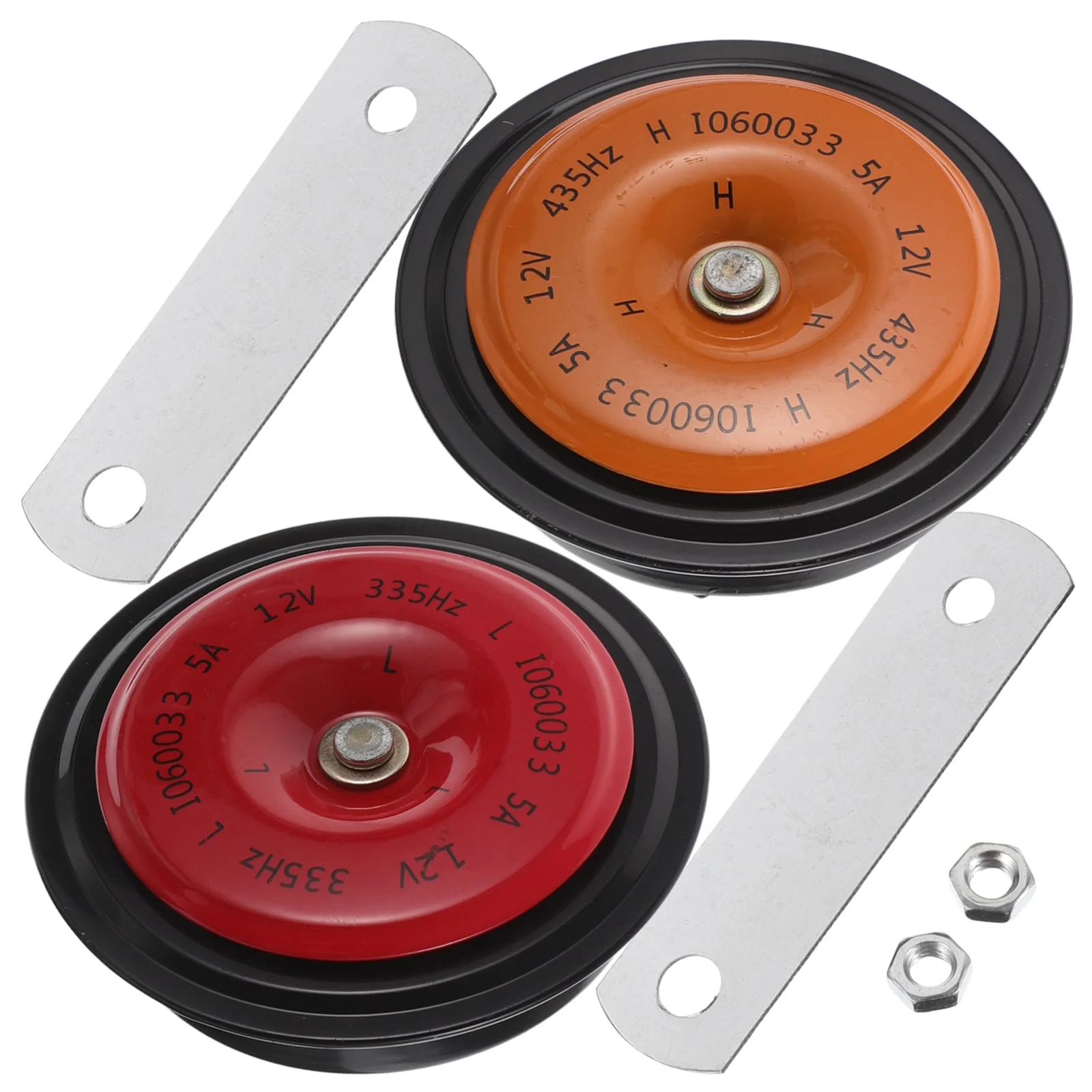 

2 Pcs Car Kit High Low Tone 12v Electric Snail Horn Universal Motorcycle Golf Cart UTV Double Horn Basin Design Loud Clear Sound