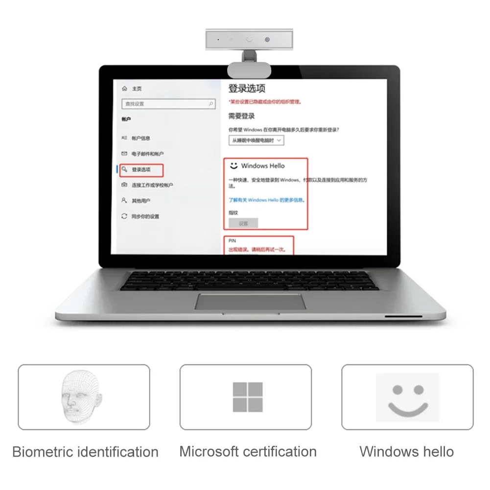 Webcam con riconoscimento facciale Web Camera Webcam 1080P 10/11 con Hello Computer portatile con microfono