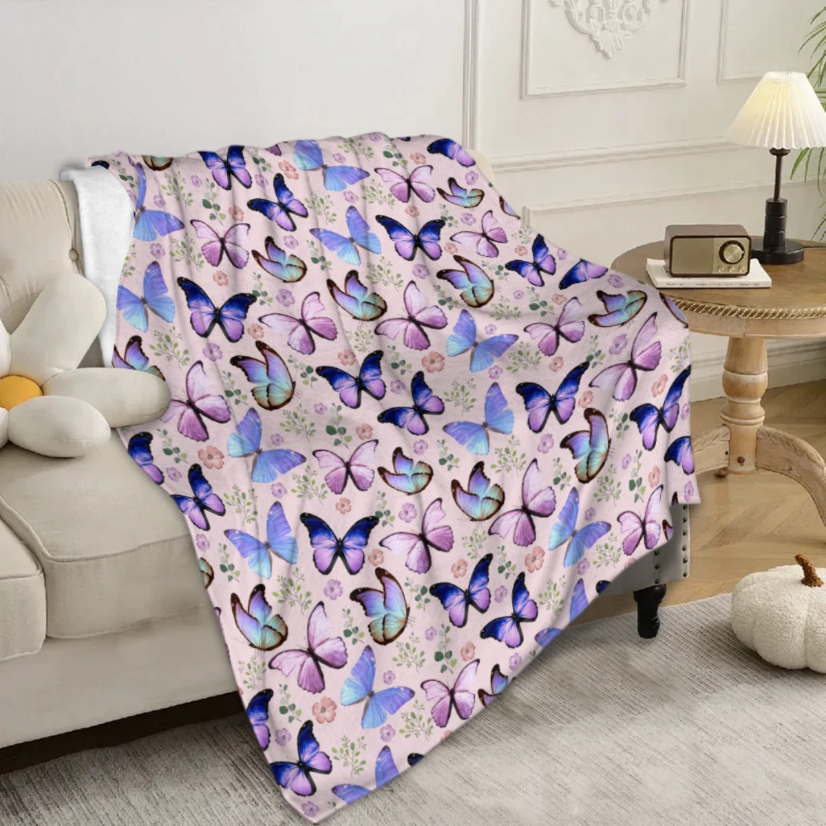 

Butterfly Blanket Perfect For Home Sofa Naps Camping and Travel Holiday Gifts Suitable For All Seasons Warm Flannel Blanket