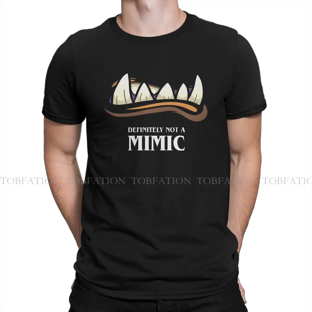 Definitely Not A Mimic Fashion TShirts DND Dices Game Men Harajuku Pure Cotton Streetwear T Shirt O Neck Big Size