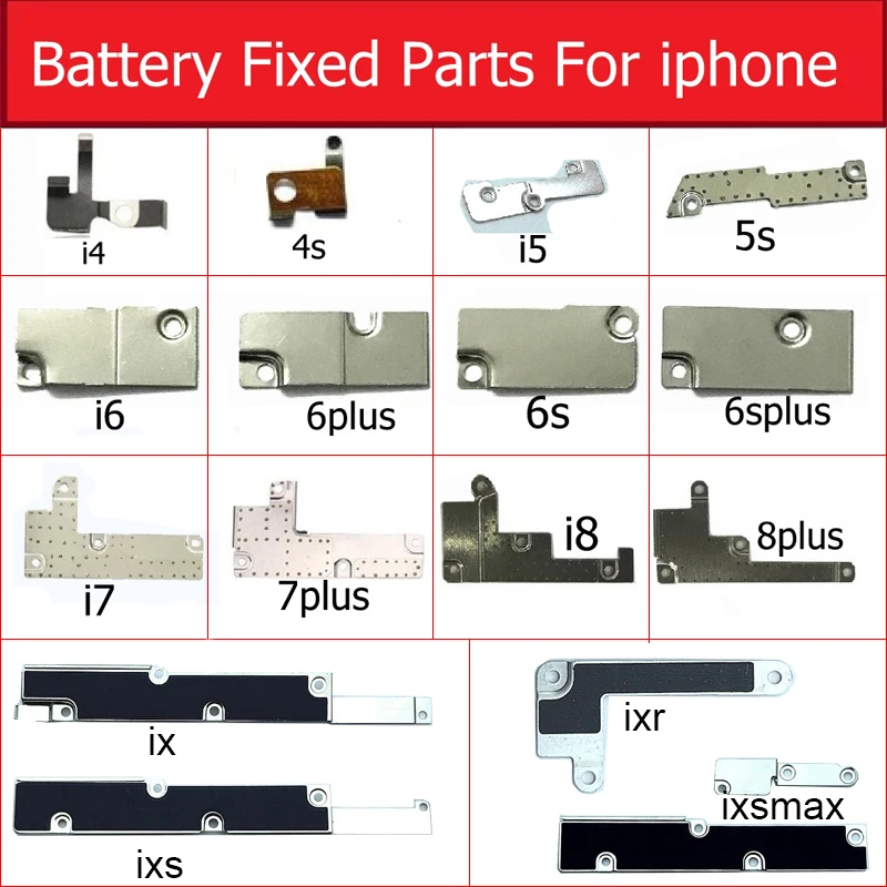 Battery Metal Frame Cover Fixed Part For iphone 4 4s 5 5s 5c se 6 6s 7 8 Plus X XS MAX XR inner Metal Bracket Clip Holder Shield