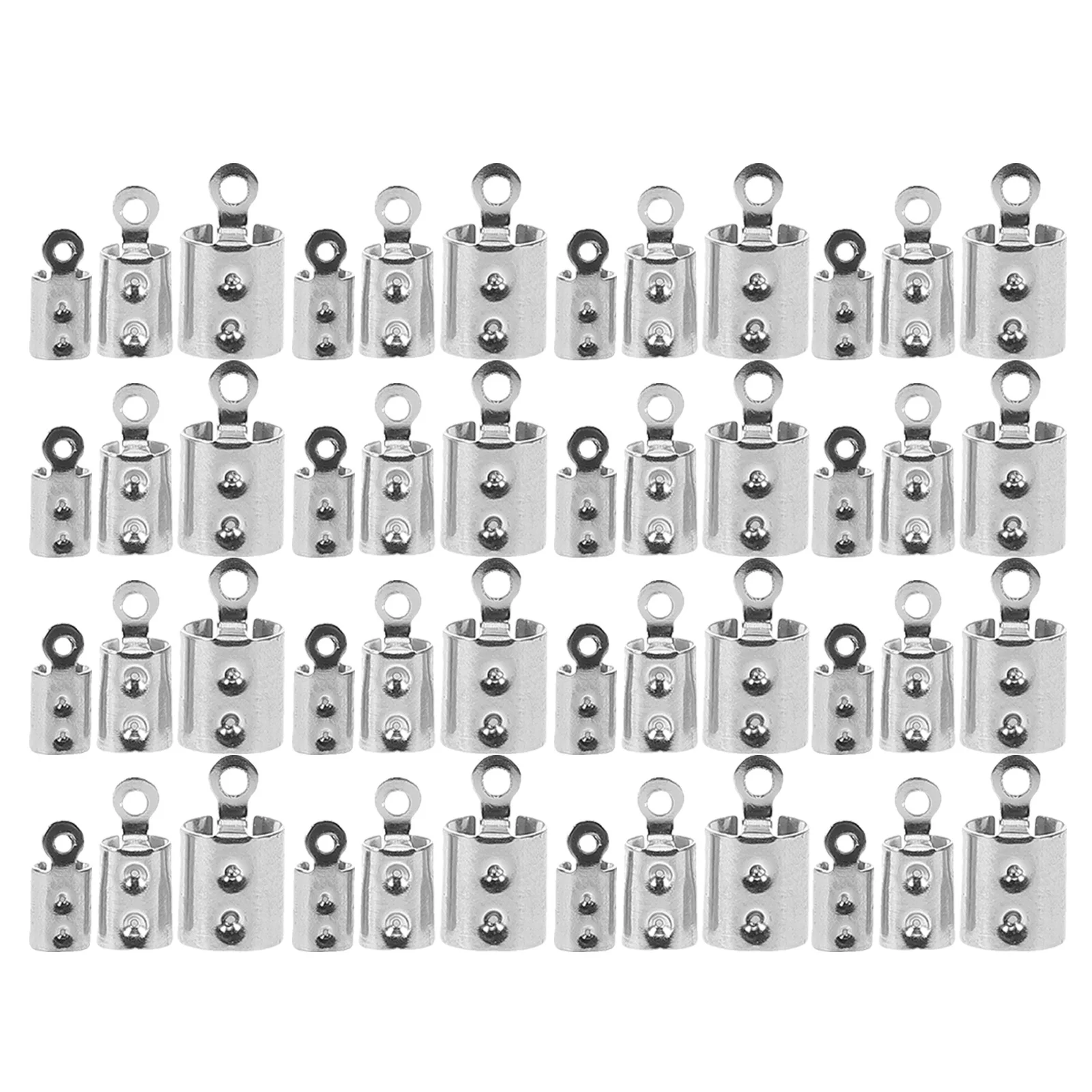 400Pcs DIY Jewelry Making Supplies Clasp Tips Stainless Steel Crimp Cord Caps Connecting Clasps for Necklace Bracelet