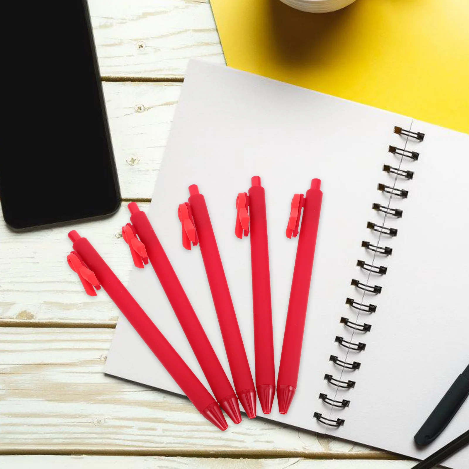 

5pcs Ribbon Shaped Ballpoint Pens Bulk Creative Writing Tools for Students Smooth Ink Plastic Grip Fundraising Charity