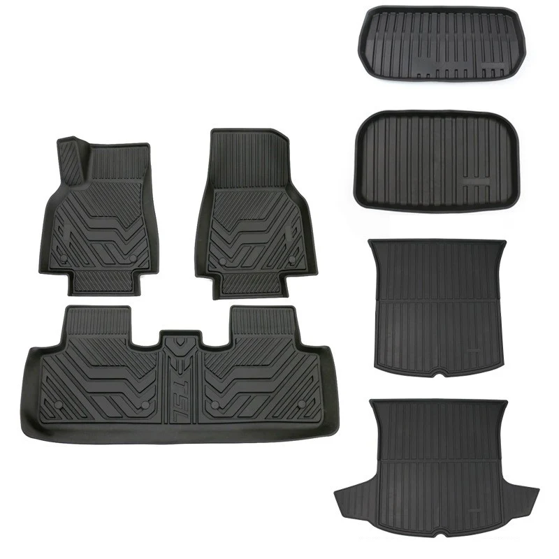 Full Sets TPE Frunk Trunk Floor Seat Mat For Teslas Model Y 2023 Cargo Liners Car Boot Mat Foot Carpet Seat Back Protector Mats