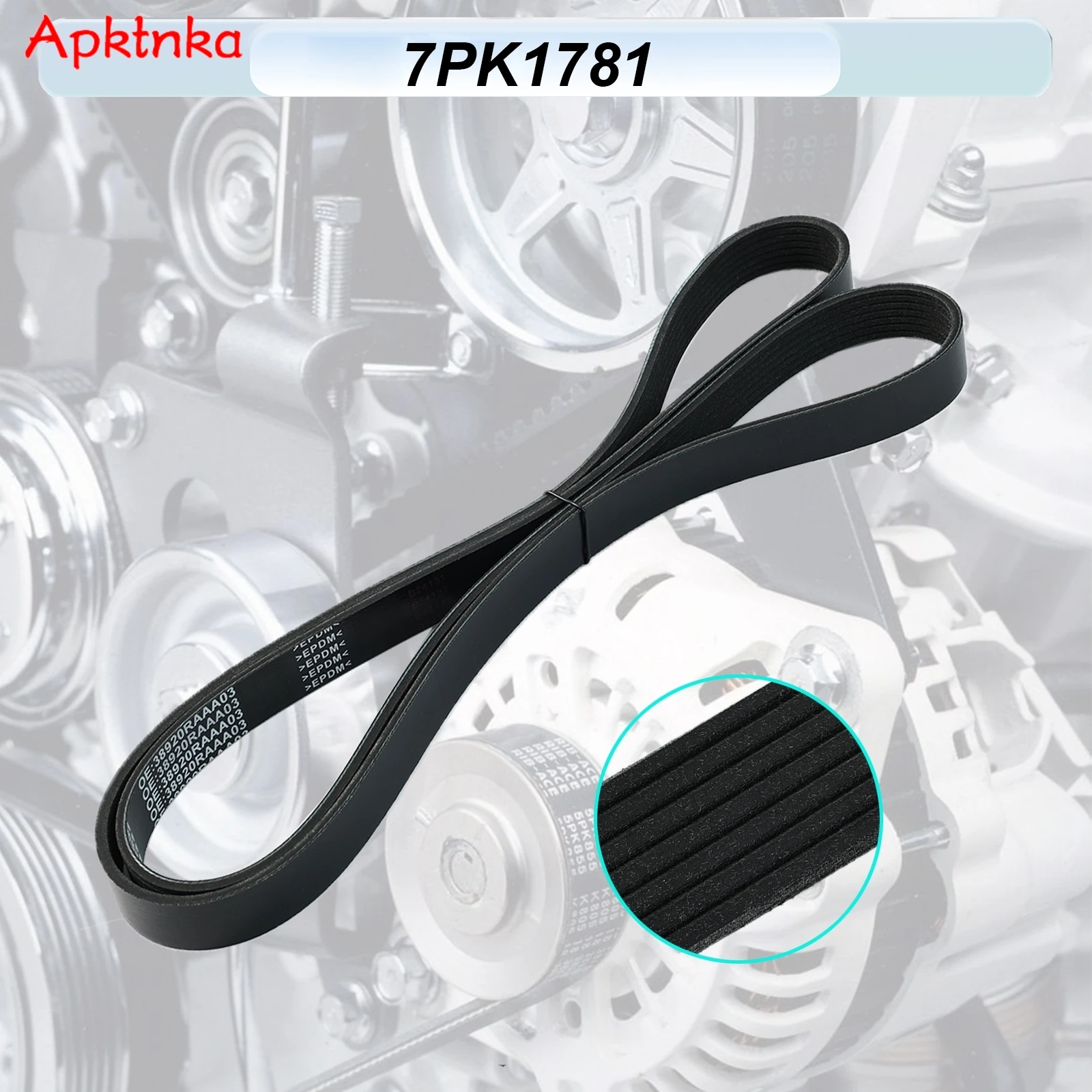 7PK1781 para Honda Accord 4 puertas 2.4L 2006-07 38920RAAA03 para Honda Accord LX Coupe 2 puertas 4 puertas 2.4L 2003-07 cinturón serpentino