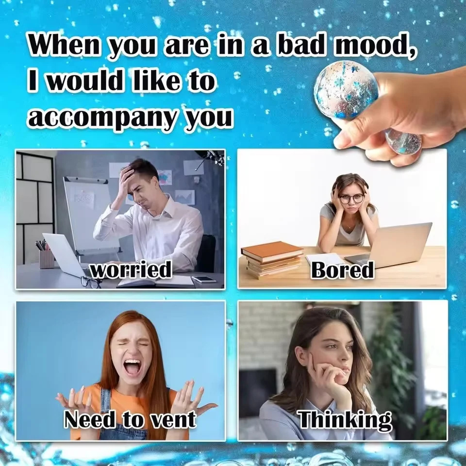 スクイーズアイスキューブフィジェットトイ、大人の不安解消ボール、自閉症ADHDのための感覚玩具、イースタークリスマスギフト