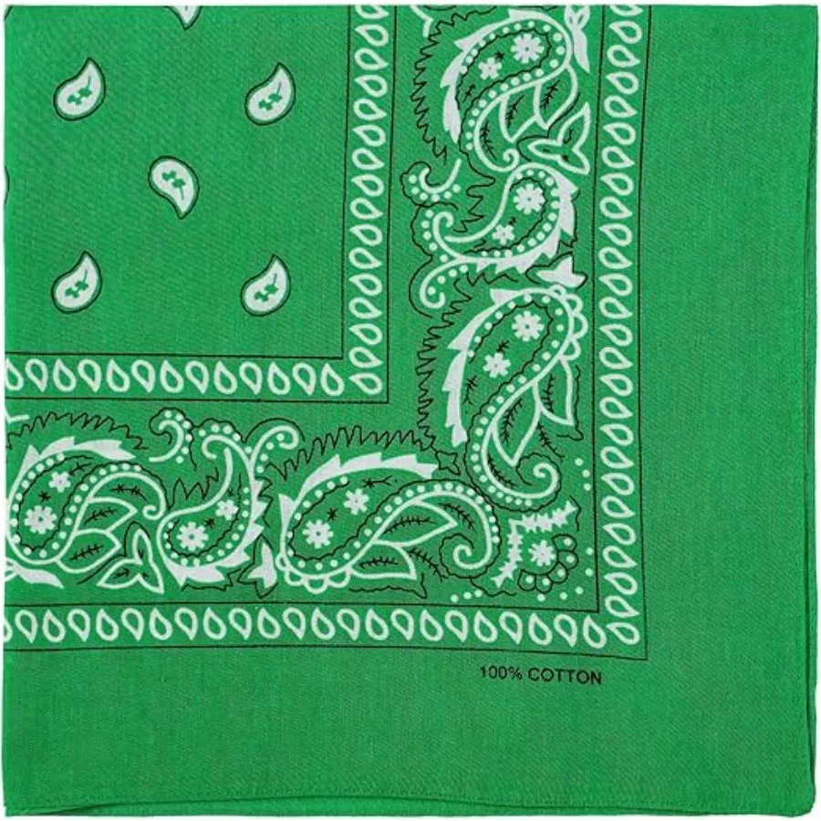 

12 Pack(one Dozen) Multi-Purpose Cotton Paisley Cowboy Bandanas Headband for Men and Women,