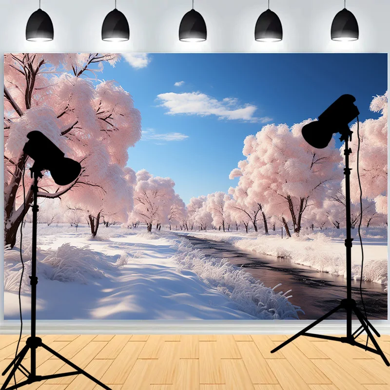 Winter Christmas Eve Festival Decoration Living Room Photography Backdrops New Year Holiday Fireplace Party Background JS-11