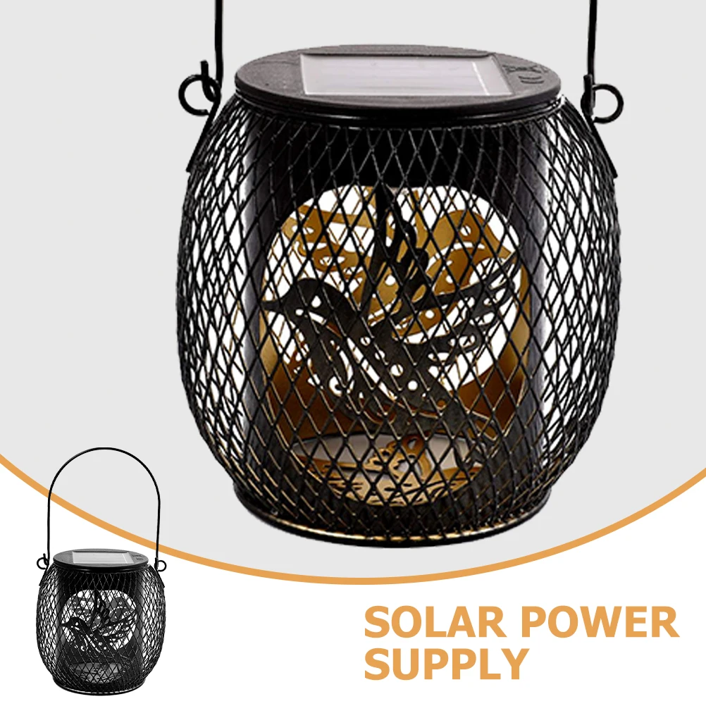 

Солнечная садовая лампа, полый дизайн, водонепроницаемый железный фонарь, уличный декоративный светильник на солнечной энергии, сцена двора