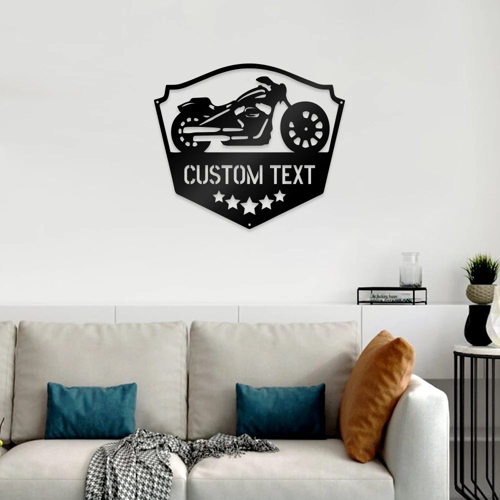 

1pc motor cool Creative Customized Name Metal Wall Signs Iron Wall Plaque For Home Decor