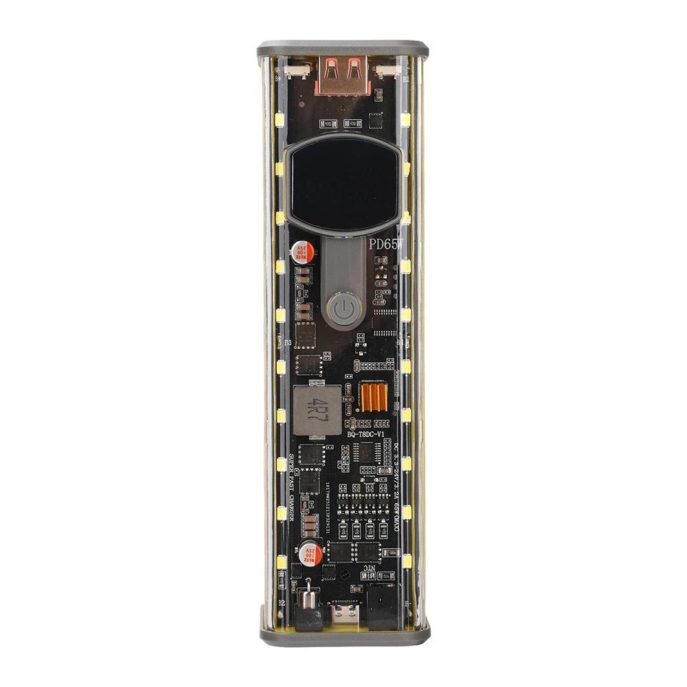 PD 65W DIY Batteriebox DC-Anschluss Schnellladung Powerbank Transparentes Powerbank-Gehäuse Schweißfreier 8-Zellen 18650 Batteriehalter – Detail 36