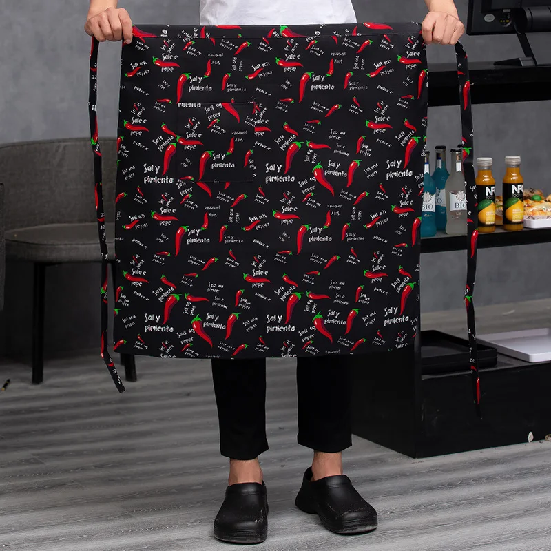 Catering Uniform Half-length Adult Apron Striped Hotel Restaurant  Kitchen Chef Cooking Apron Bakery Cafe Waiter Apron