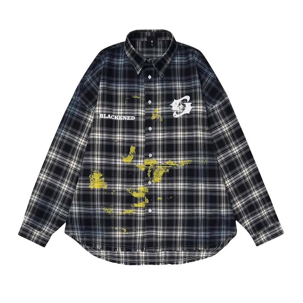 PAINT SPLATTER PLAID SHIRTS
