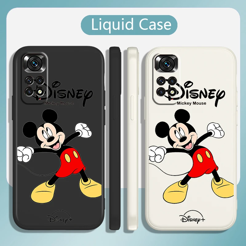 Mickey Minnie fashion Phone Case For Xiaomi Redmi Note 12 11 11S 10 10S 9 9S 9T 8 8T 7 5 Pro Plus Liquid Rope Candy Cover Fundas