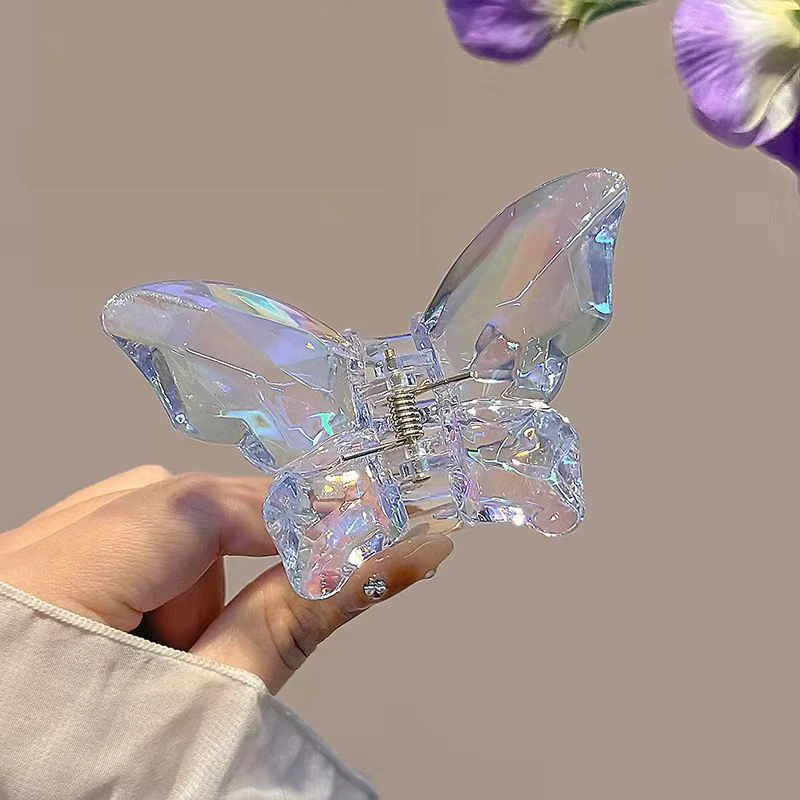 

Sweet Transparent Butterfly Acrylic Hair clip Claw For Women Girls New Fashion Shark Hairpins Headdress Hair Accessories Tool